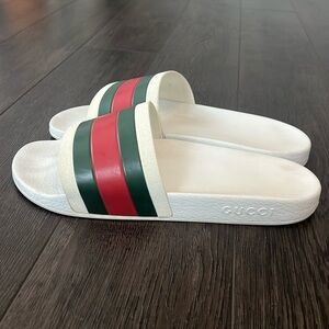 Men’s White Gucci Slides
